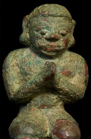 7-11thC Cambodian Giant Kneeling in Devotion-Rare, Animated
