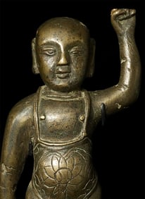 15/16thC Ming Baby Buddha, High Silver Content