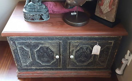 19thC Thai Temple Chest covered with Buddhas
