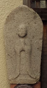 Beautiful and large 19thC Japanese stone "Jizo".