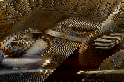 18thC Sri Lankan Bronze Buddha- Rare Reclining Type- Best of type-Beautiful!!