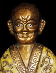 Late 18th Century enameled Chinese monk- Chien Lung with reign mark?