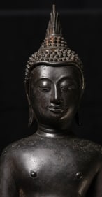 Classic 16 century Standing Northern Thai bronze Buddha