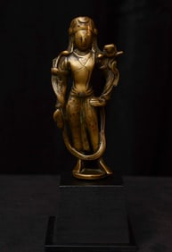 Early-Style Bodhisattva- Inlaid Bronze