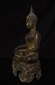 Large Vintage/Antique Thai Buddha with Remarkable Base-Very Special!!
