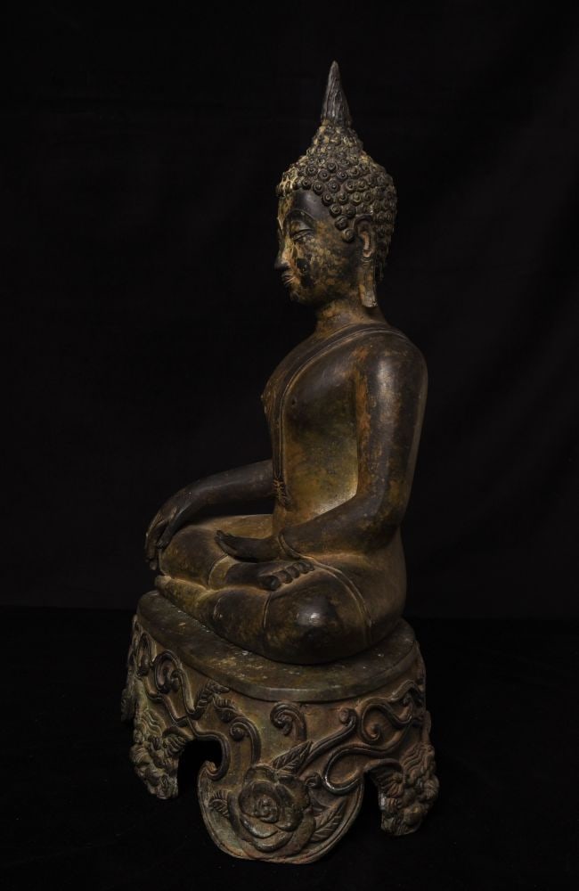 Large Vintage/Antique Thai Buddha with Remarkable Base-Very Special!! (1 of 20)