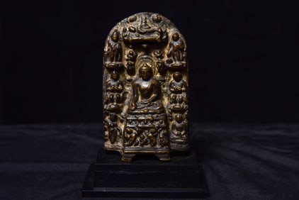 Early India Bronze BUDDHA Stele Probably 500+ years old.