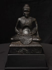 18/19thC Thai Bronze Starving Buddha- Masterpiece of Bronze Casting