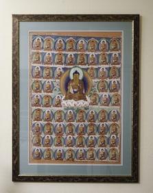 19/20C. Tibetan Thangka- Many Buddhas Bonhams Auction House San Francisco 1990's