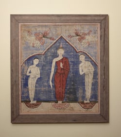 Very beautiful 19thC/20thC Thai painting. Professionally framed.