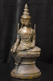 Circa 1900 Burmese Bronze Buddha/Bodhisattva- Large New Photos!!