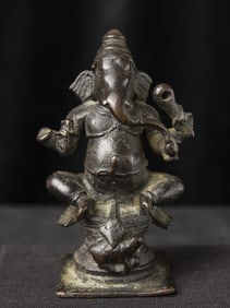 16thC/Earlier Indian Bronze Ganesh-Masterpiece Elephant God.