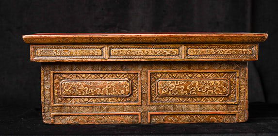 18/19th-century Buddhist altar table from Tibet or China.-Exceptional!