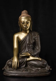Superb 19th-century Burmese Bronze Buddha in the Mandalay Style.