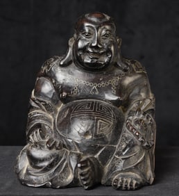 Antique Chinese “Happy Buddha?? or Hotai carved out of what appears to be Zetan wood-one of the