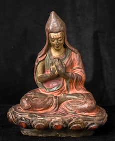 15th-17thC Tibetan Buddhist Monk Made of Clay. Rare, Charismatic, Spiritually Potent