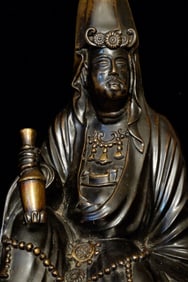 17thC Heavily Cast Korean Guanyin-Large at 13.8"-Masterfully Cast