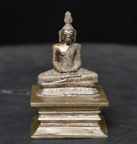 Solid Silver 18thC Lankan Buddha