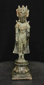 15th/16thC Standing Bronze Burmese Arakan Buddha
