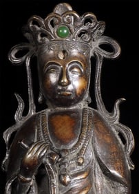18/19thC or earlier Korean Bronze Quan yin- Strikingly Beautiful and Elegant