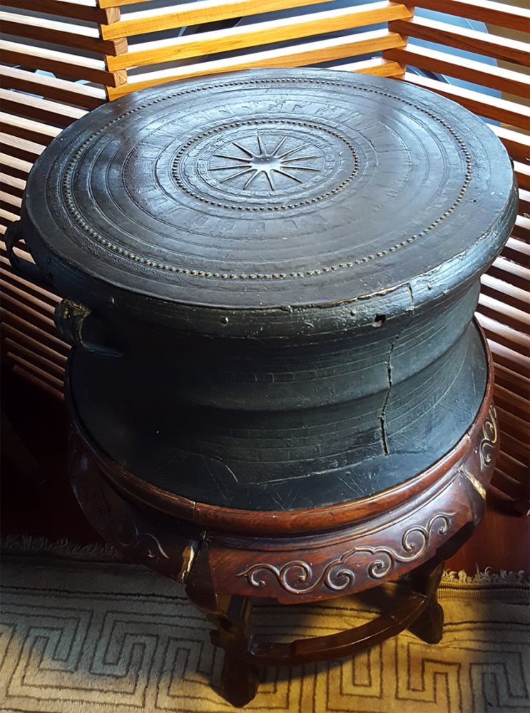 Early Southeast Asian Heger Type I Bronze Drum — 500–1500 Years Old. Exceptional Patina: Early Southeast Asian Bronze Drum (Heger Type I). This drum belongs to the classic Heger Type I classification—the foundational category used in scholarly literature for early mainland Southeast Asi