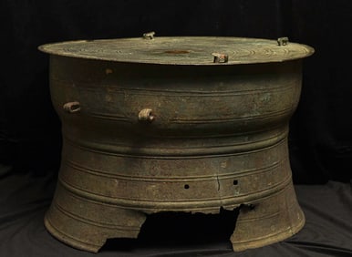 CHINESE 2,000+ year Bronze Han Frog Rain Drum from Yunnan-Provenance