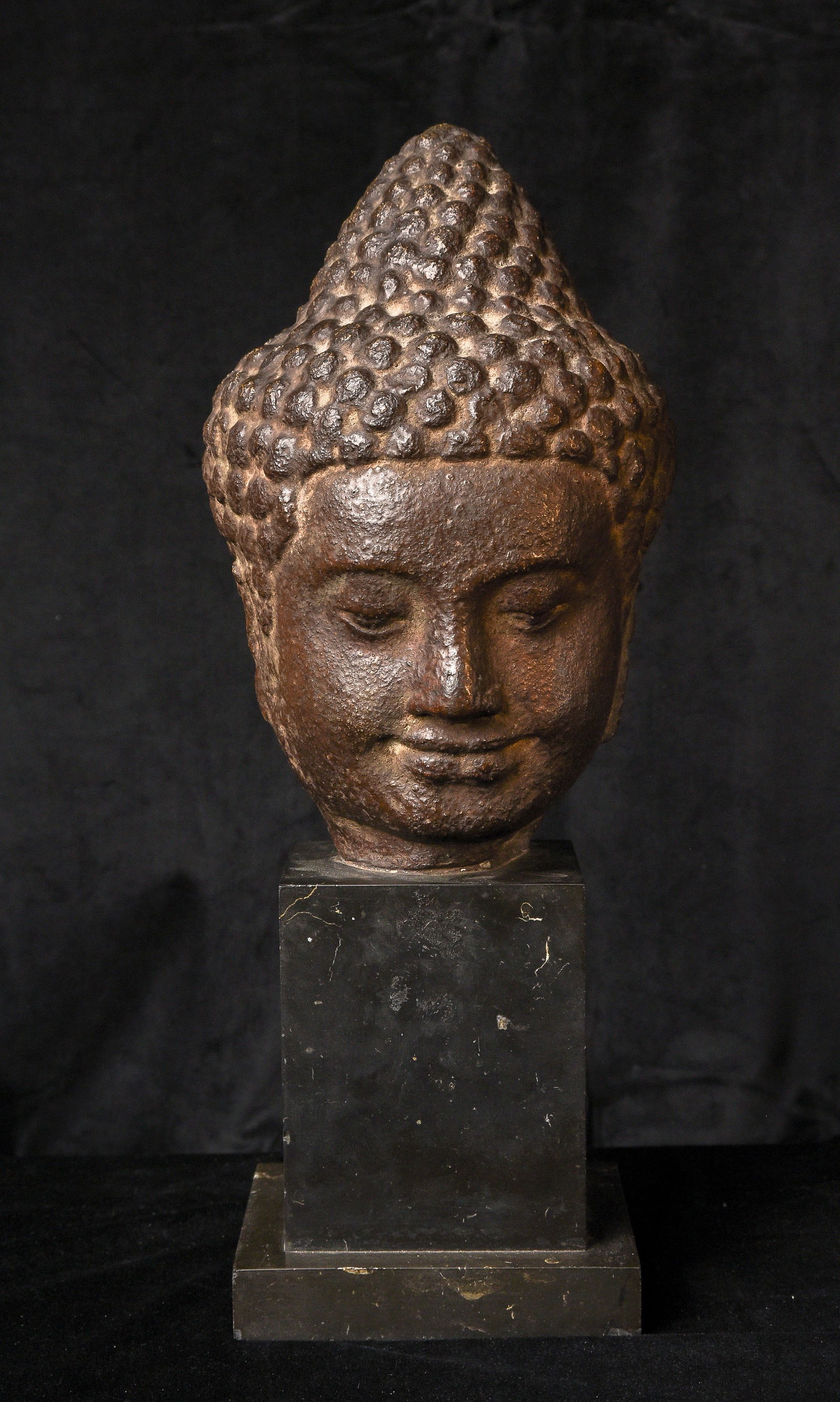 13th/14th Cambodian/Thai Hardstone Buddha head. (1 of 11)
