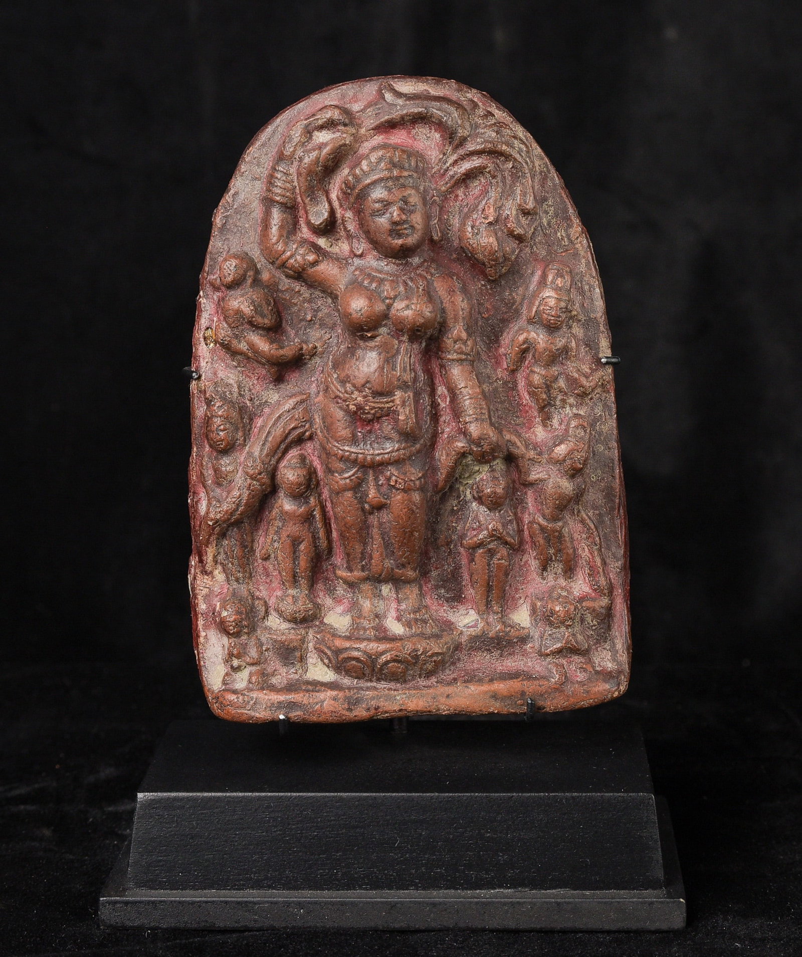 11/12thC Pagan Era Burmese Buddhist Tablet depicting the birth of the Buddha being born out of his (1 of 10)