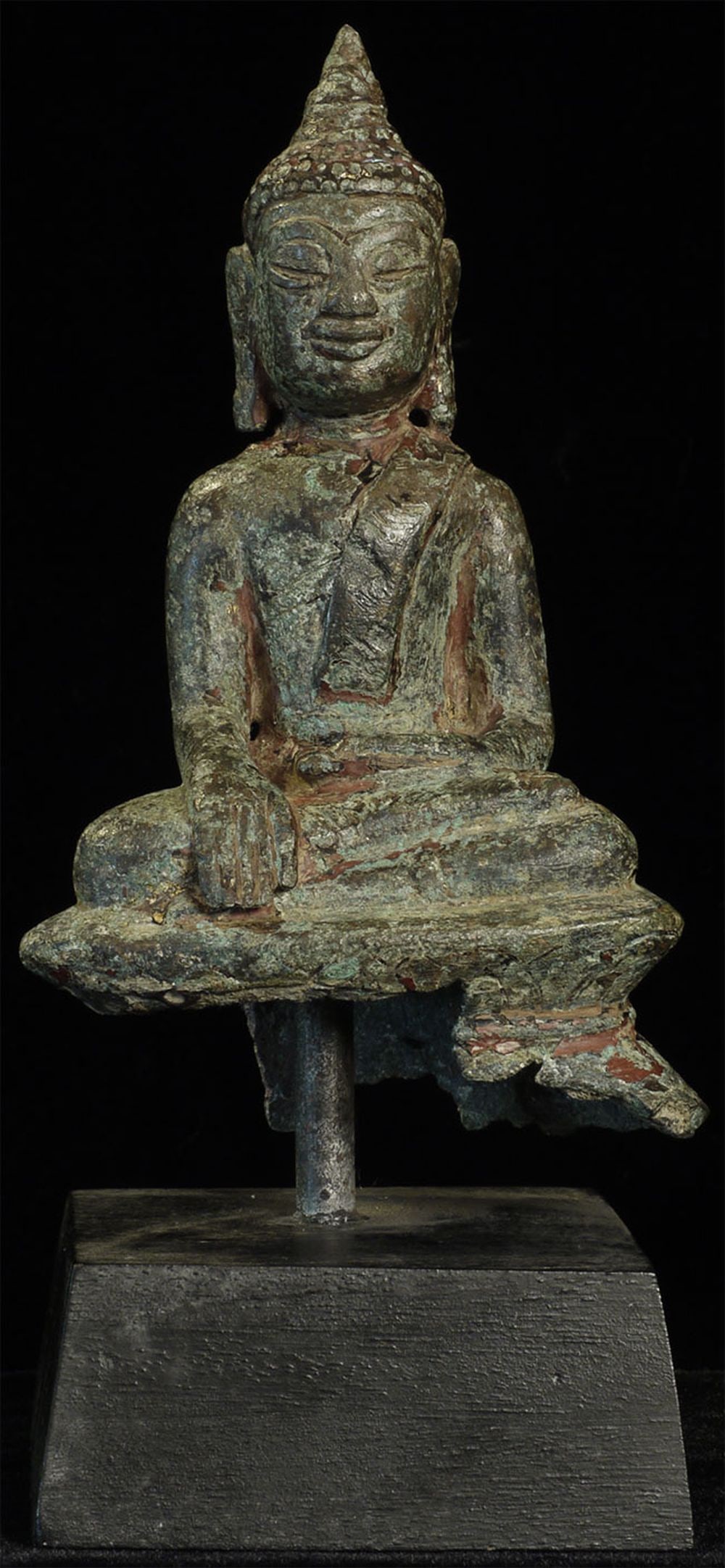 13/14thC Burmese Bronze Mon Buddha-Very rare type. (1 of 13)
