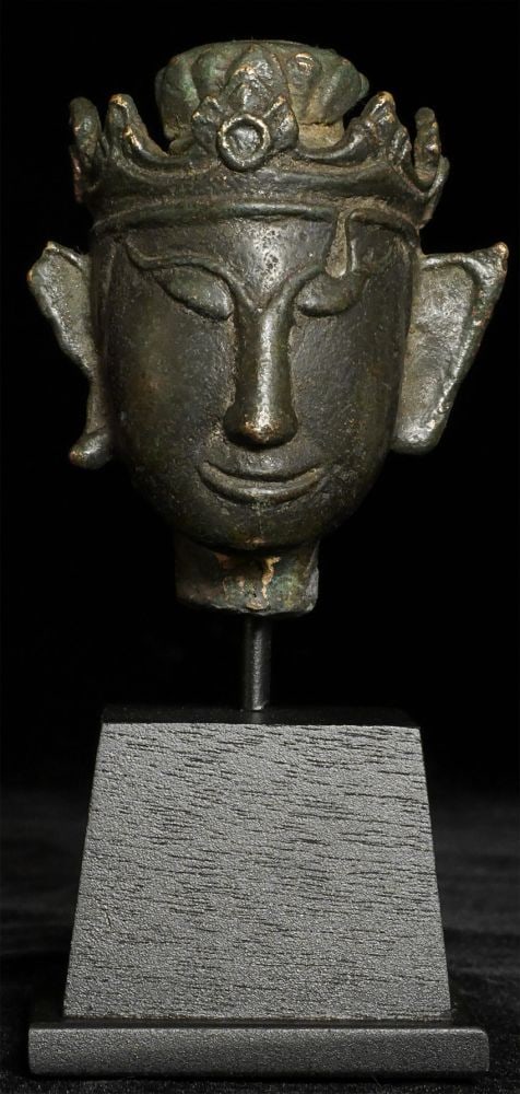 Extremely Burmese Bronze Buddha Head- over 1000 years old- Solid Cast- Incredible Face (1 of 7)