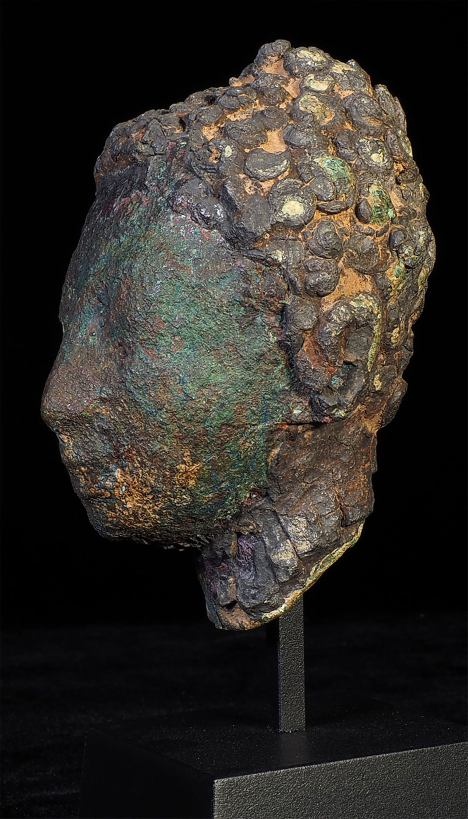 9/10thC Thai or Cambodian bronze Buddha head -Great Sophistication-Advanced Collector (1 of 7)