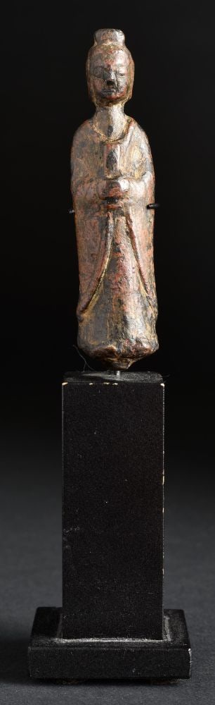 5/6thC Pre-Tang Chinese Bronze Buddha. Stands 2.5 in. (1 of 6)