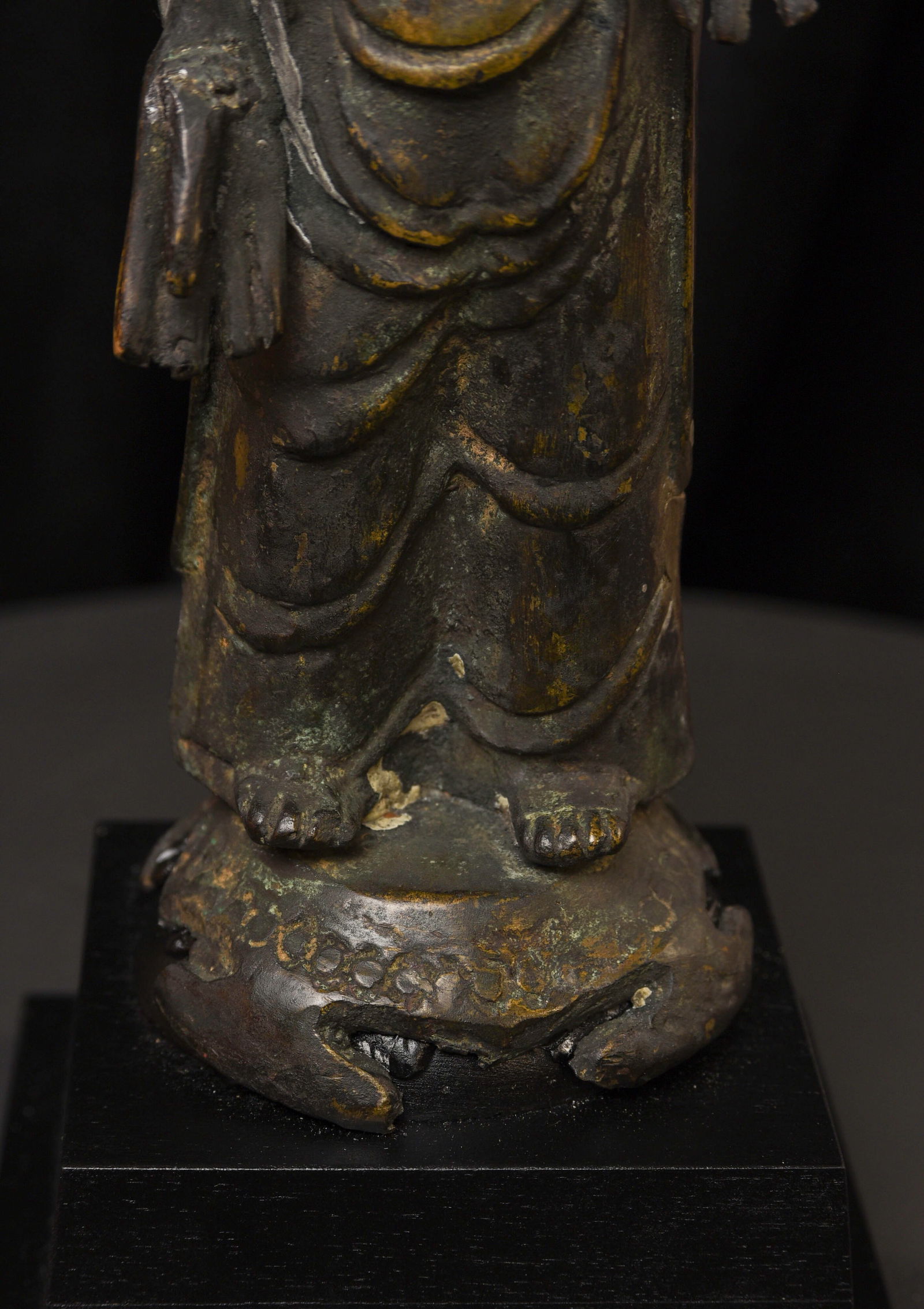 13-15thC Standing Bronze Korean Buddha-Large, Lots of Character (1 of 17)