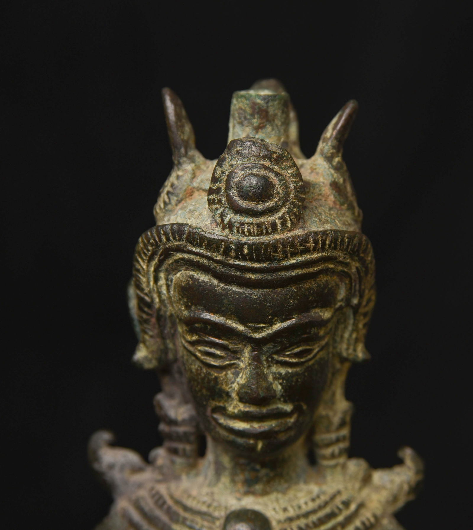 13thC Cambodian Solid-Cast Bronze Post Khmer "Apsara" Large, Uncommon - 12