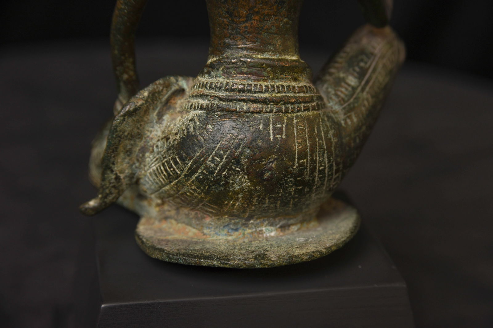 13thC Cambodian Solid-Cast Bronze Post Khmer "Apsara" Large, Uncommon - 15