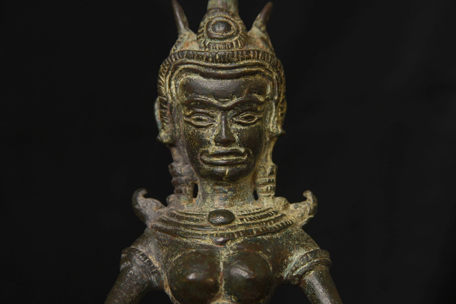 13thC Cambodian Solid-Cast Bronze Post Khmer "Apsara" Large, Uncommon - 20