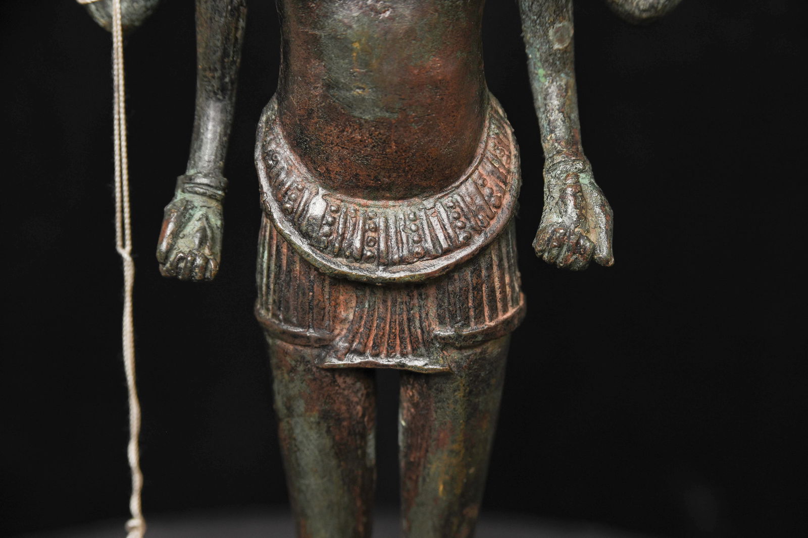 Nice Khmer Buddha-ex museum- see numbers on the back of leg.: Nice Khmer Buddha-ex museum- see numbers on the back of leg. As per Thai export label, came out of Thailand in 1966. Hard to date -in the style of 12/13thC- this likely a later (though still antique)