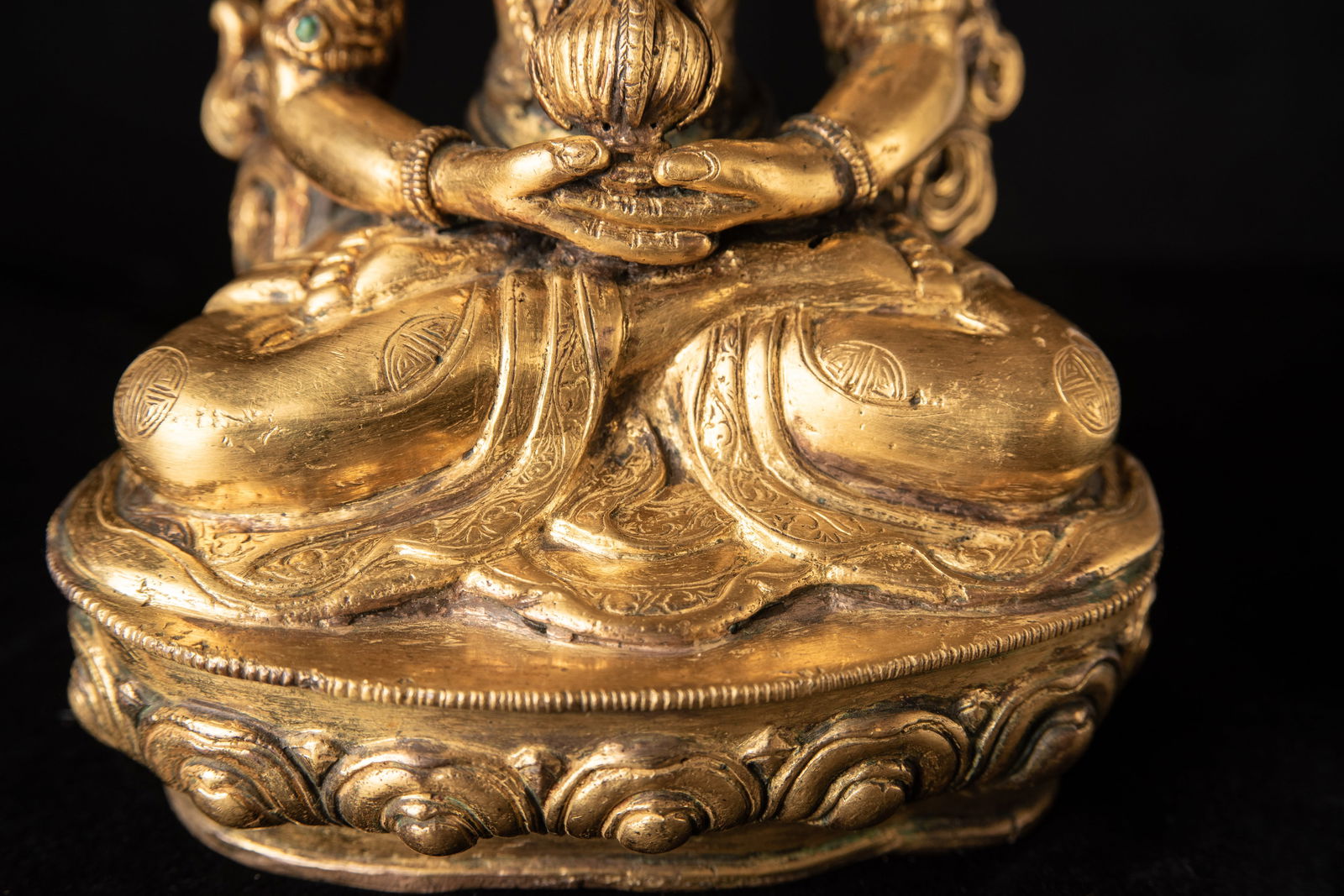 19thC Nepalese Guilded Bronze Buddha. - 10