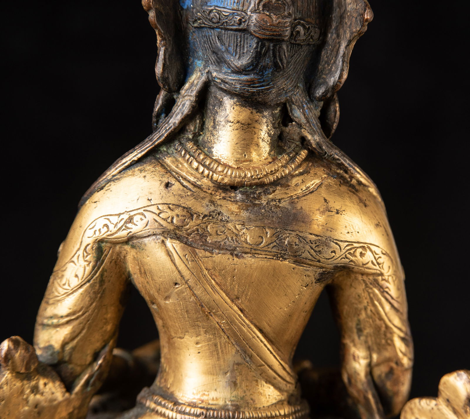19thC Nepalese Guilded Bronze Buddha. - 12