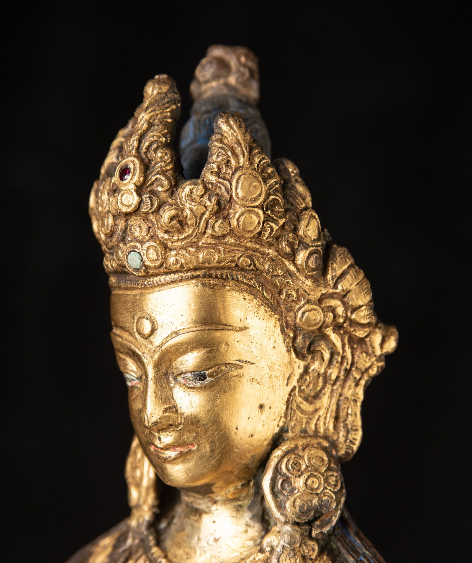 19thC Nepalese Guilded Bronze Buddha. - 14