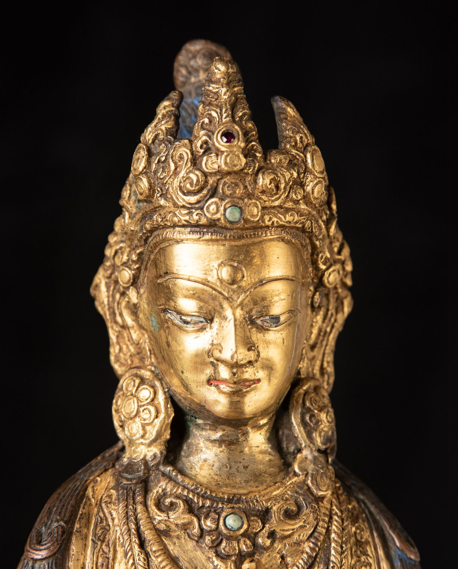 19thC Nepalese Guilded Bronze Buddha. - 15