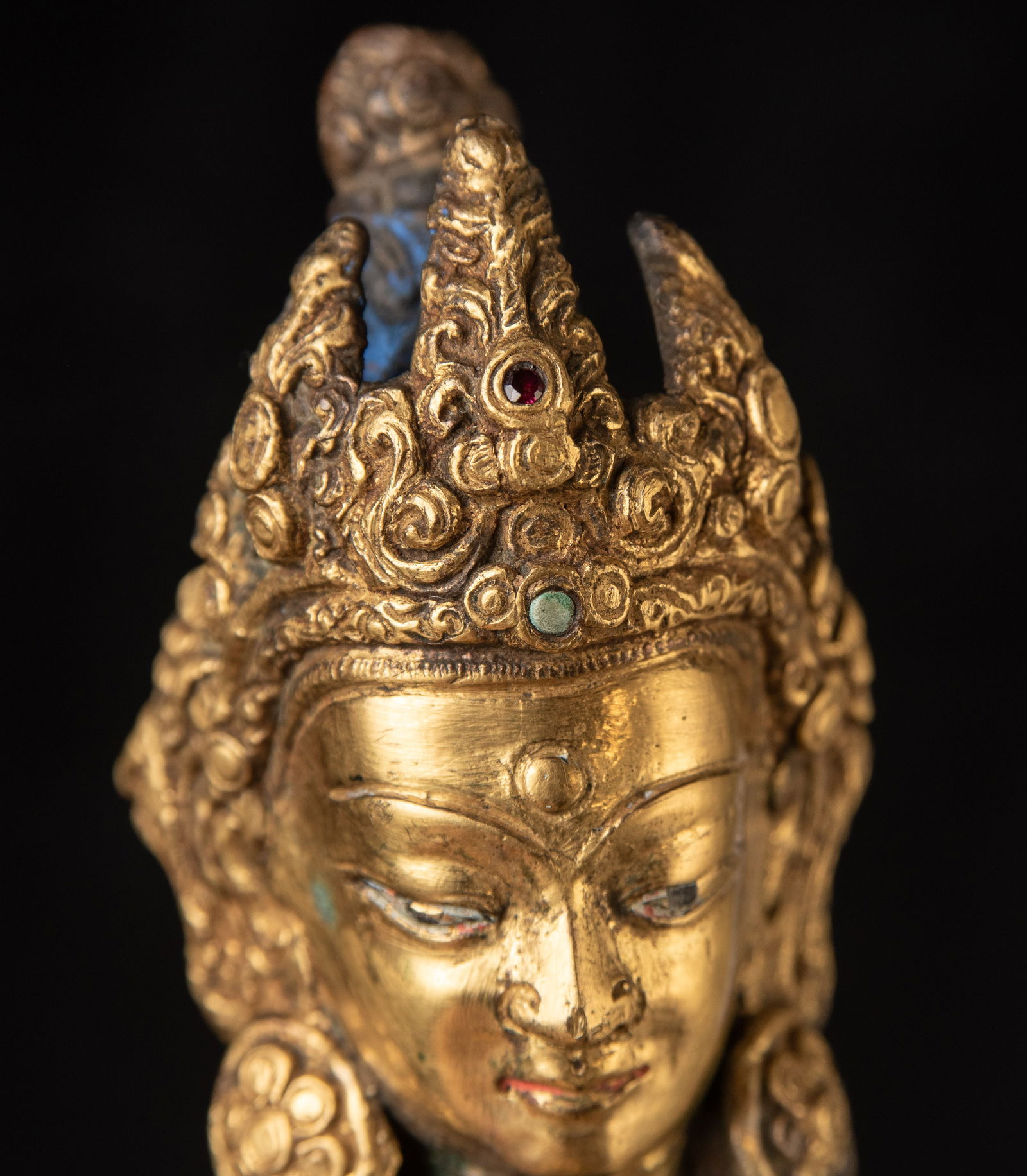 19thC Nepalese Guilded Bronze Buddha. - 19