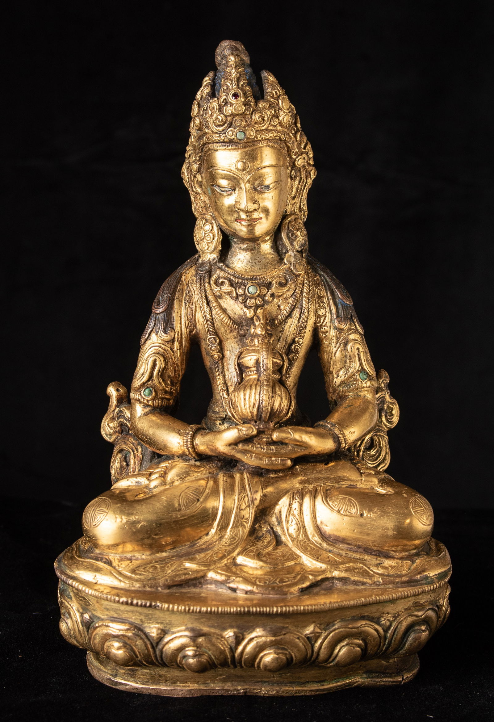 19thC Nepalese Guilded Bronze Buddha. (1 of 20)