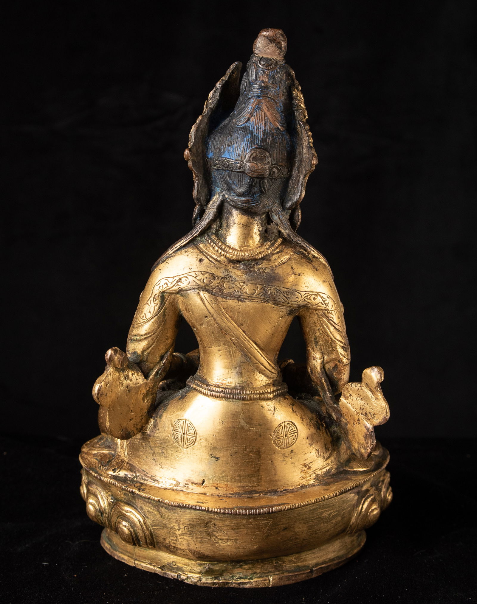 19thC Nepalese Guilded Bronze Buddha. - 6