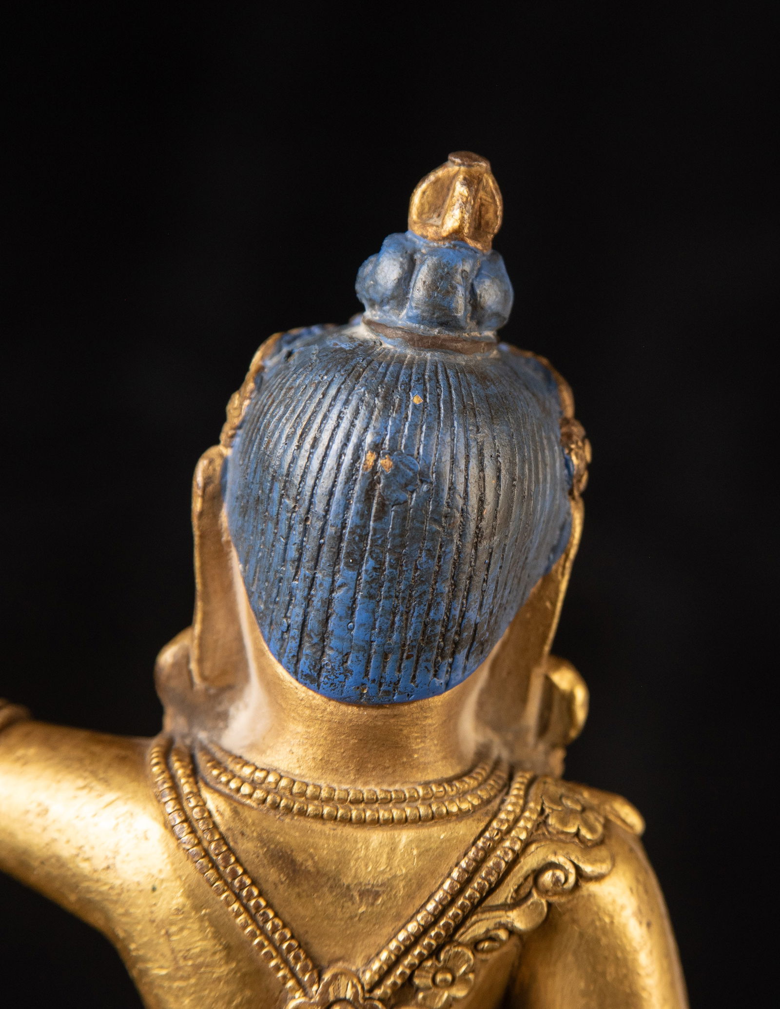 Antique gilded Tibetan bronze figure. Animated. - 9