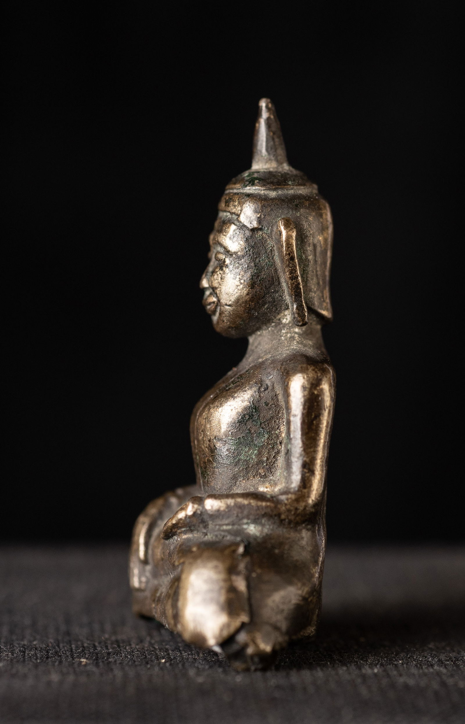 17/18thC Cambodian solid silver Buddha. Nice example of its type. - 3