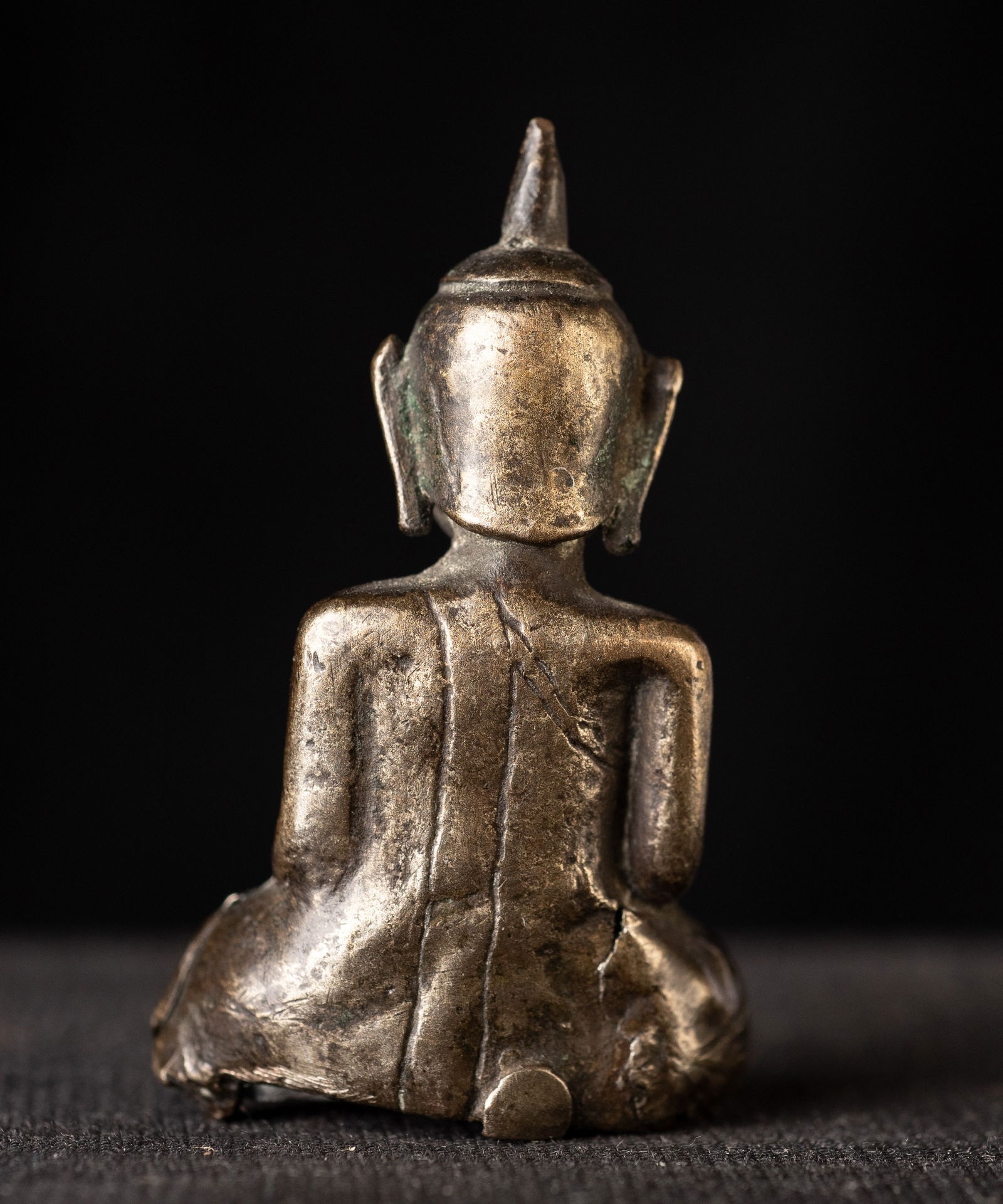 17/18thC Cambodian solid silver Buddha. Nice example of its type. - 4