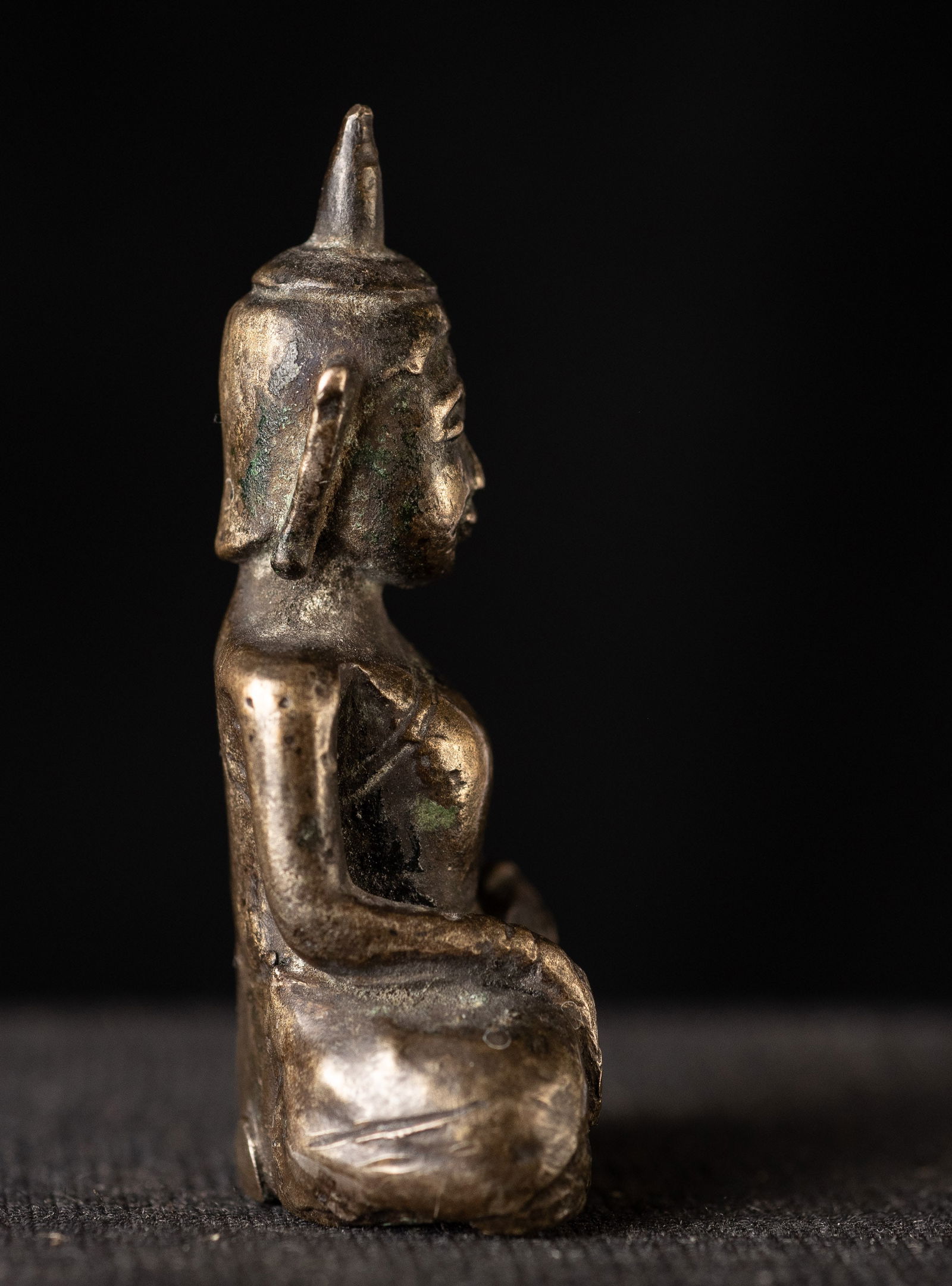 17/18thC Cambodian solid silver Buddha. Nice example of its type. - 5