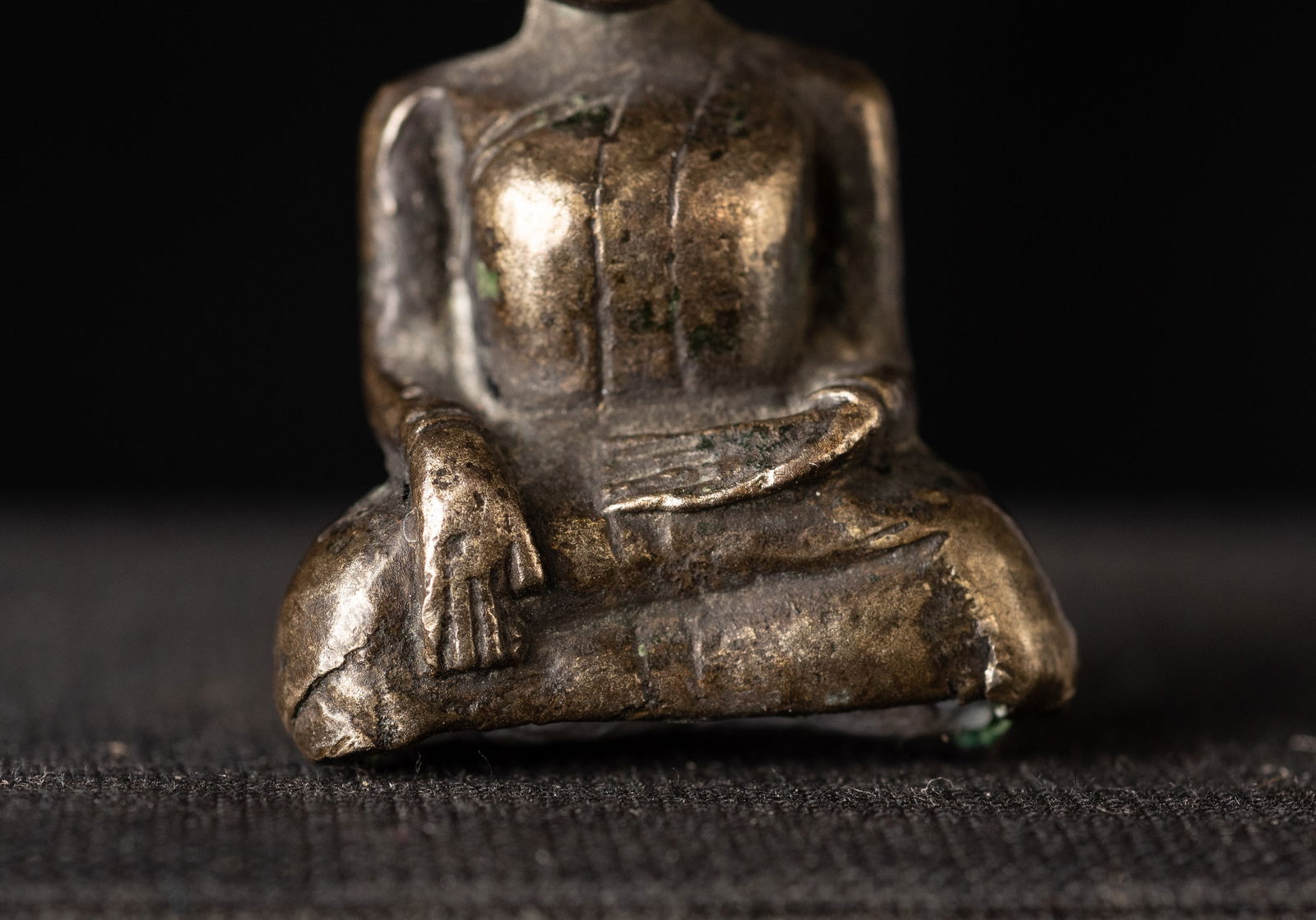 17/18thC Cambodian solid silver Buddha. Nice example of its type. - 9