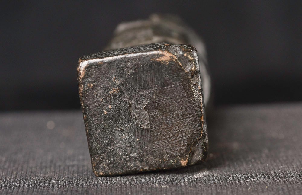 Very old solid cast bronze figure. - 6